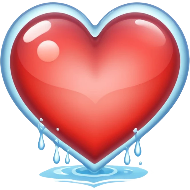 A heart made of cool refreshing water emoji