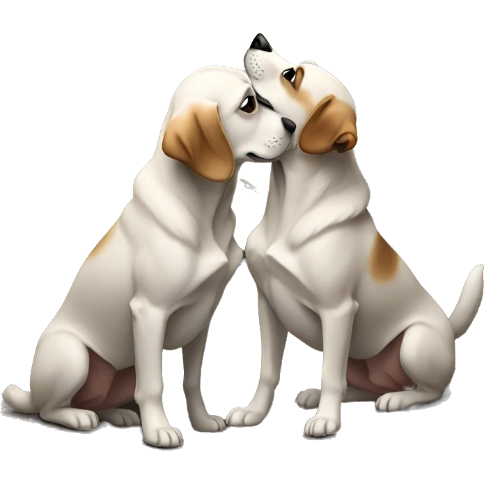 Two dogs kissing on mountain  emoji