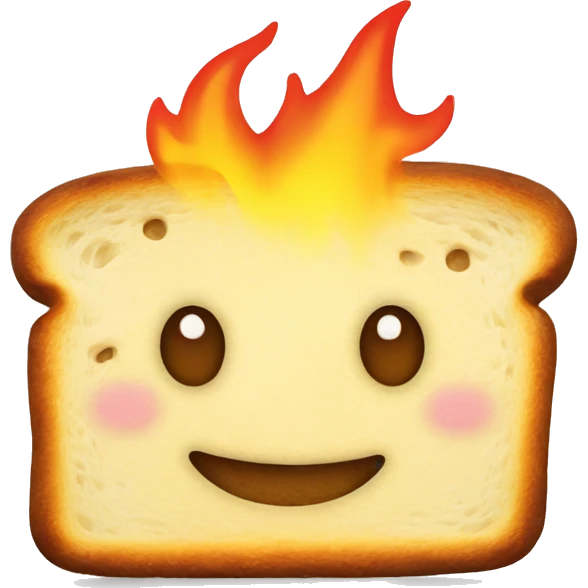 Smiling toast on fire emoji