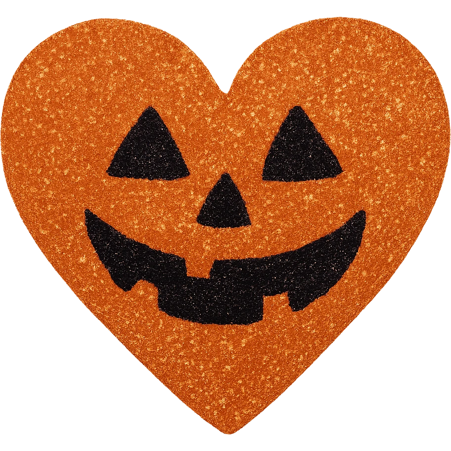  glitter halloween heart, remove background emoji