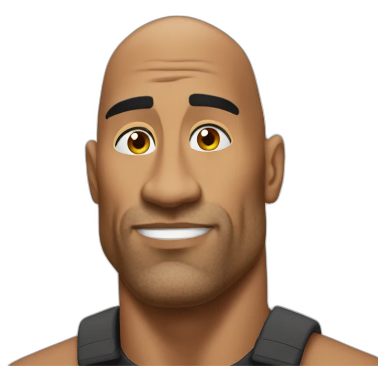 the rock with a thoughtful face emoji