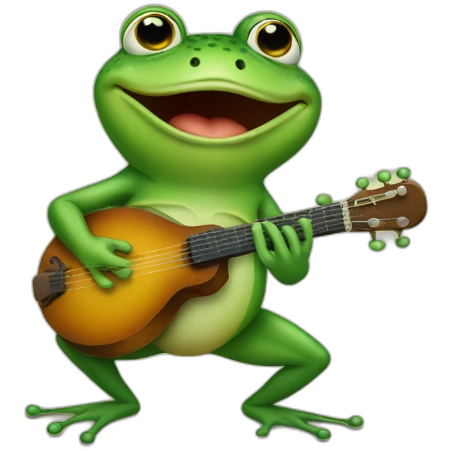 frog playing mandolin emoji