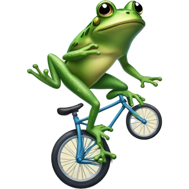 Frog riding unicycle emoji