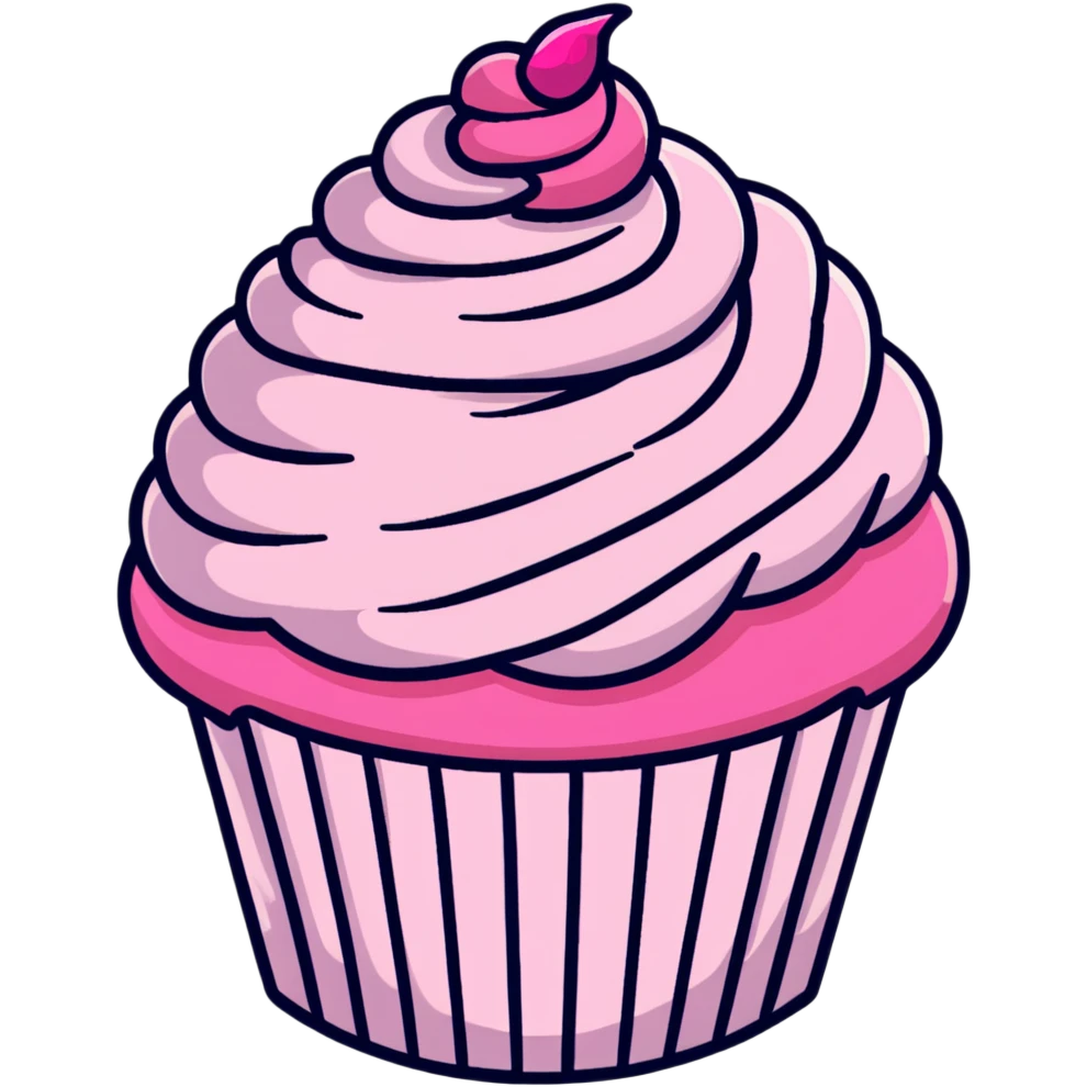 cupcake with pink icing emoji