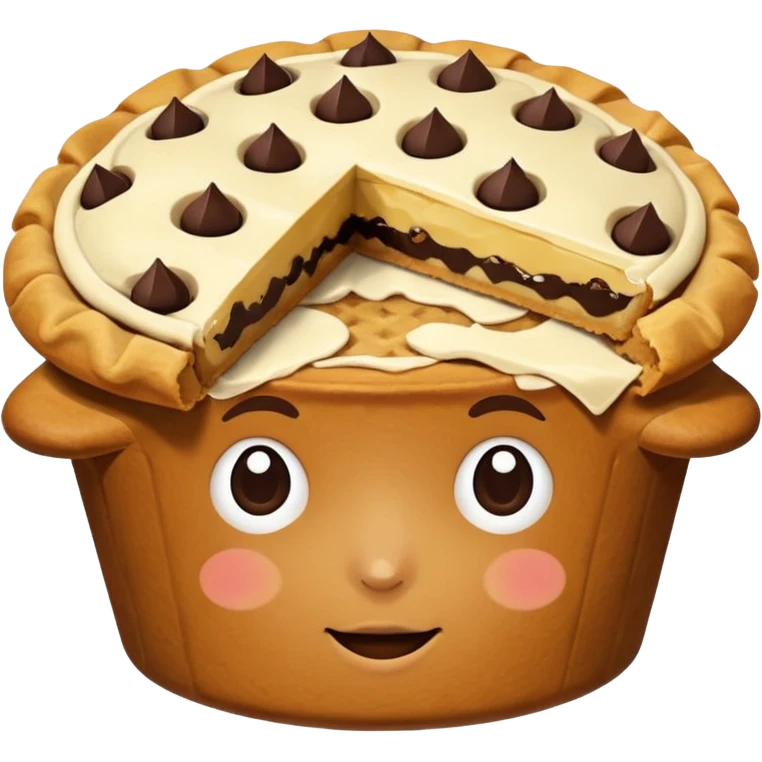 Baking humanless avatar in vibrant style illustration. Pie, cookie, and muffin warm golden tones, simple shapes, flat design, high contrast. emoji