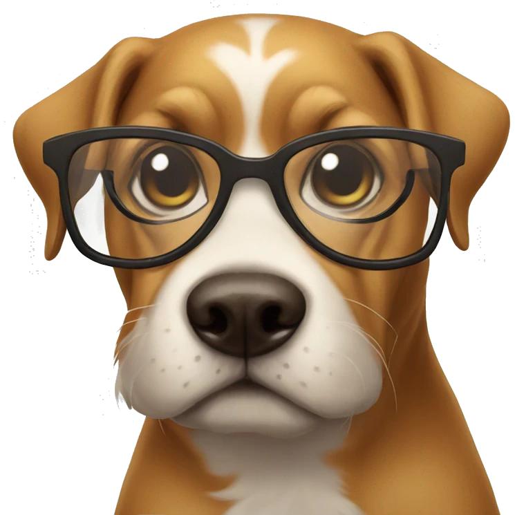 nerdy dog with glasses emoji