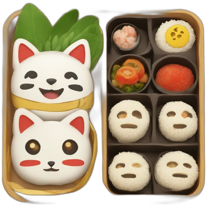 bento box on the theme of mononoke princess emoji