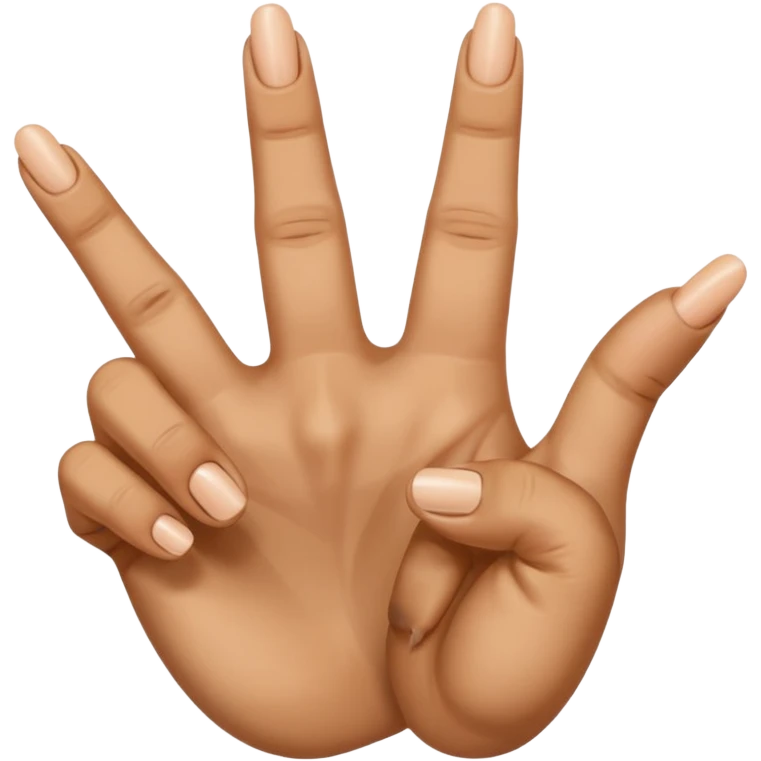 Manos con el dedo del medio y el anular cursados emoji