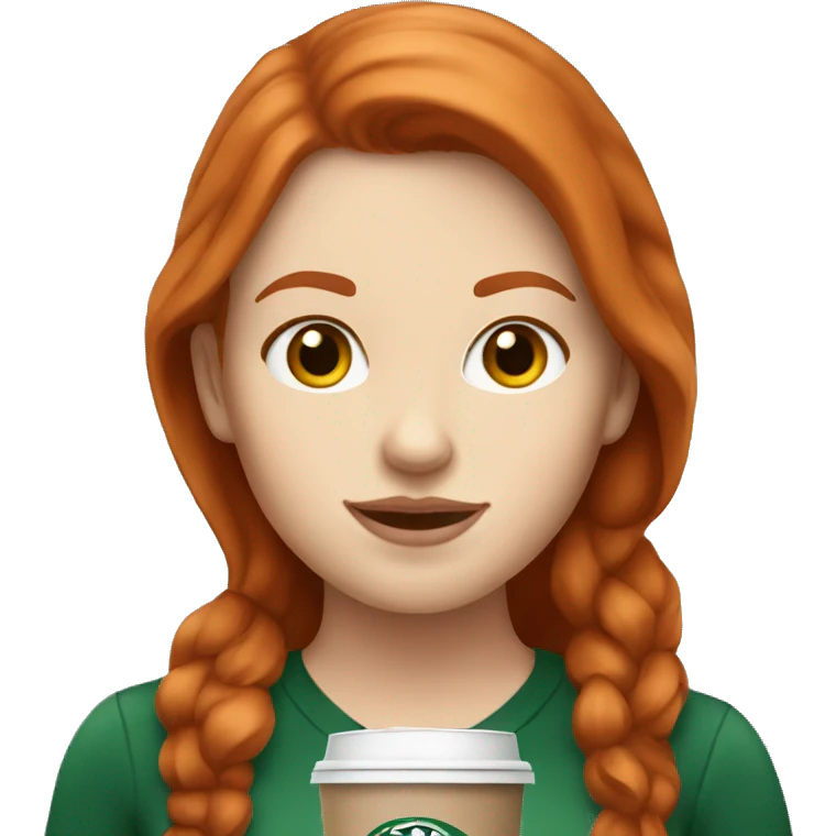 Redhead white girl drinking starbucks emoji