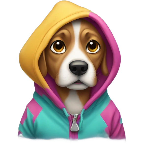 Dog wearing a hoody emoji