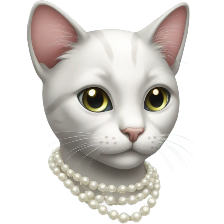 Cat wearing pearls emoji