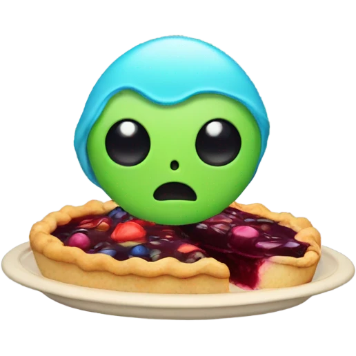 Alien with pie as a hat  emoji