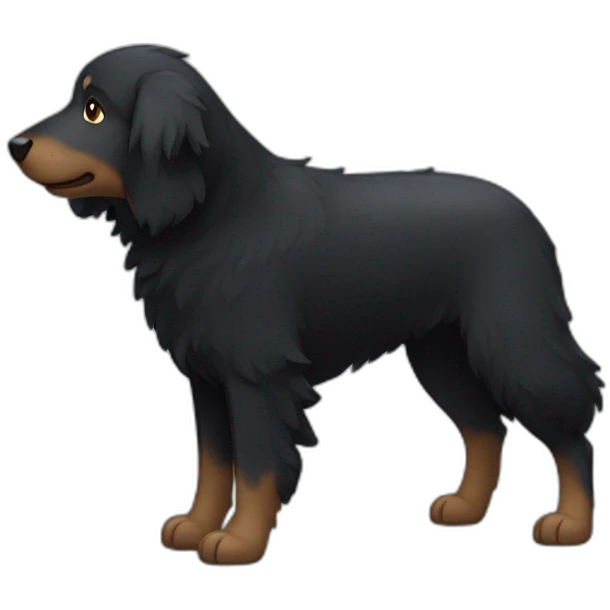 black sheepdog ears up emoji