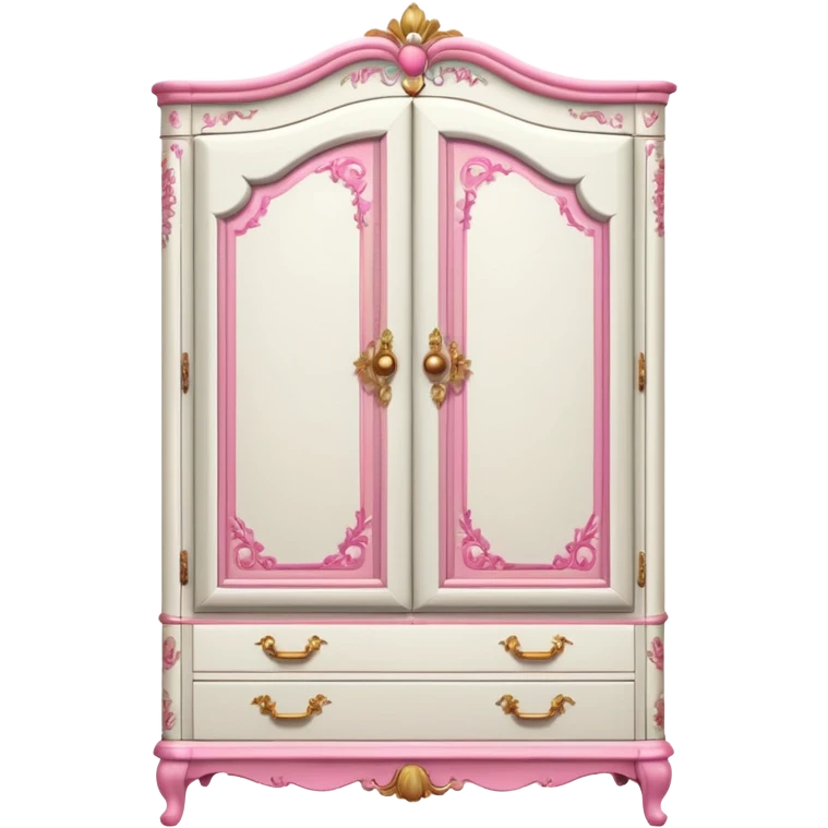 Vintage white wardrobe with pink details emoji