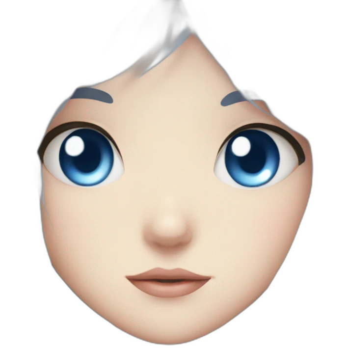 Cute anime girl blue eyed emoji