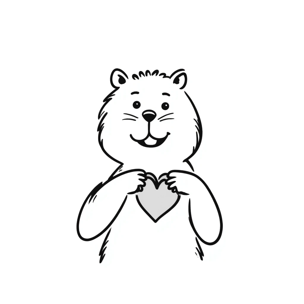 capybara making a heart with his hands emoji