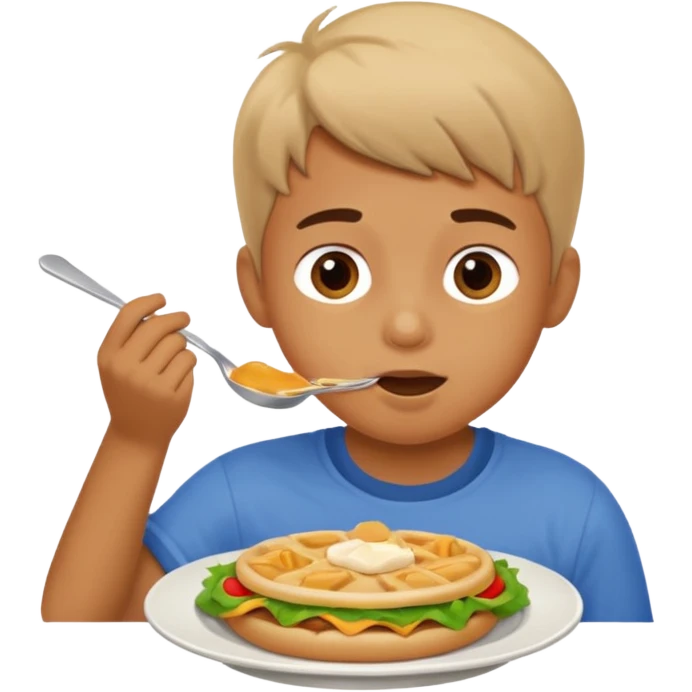 Boy eating food emoji