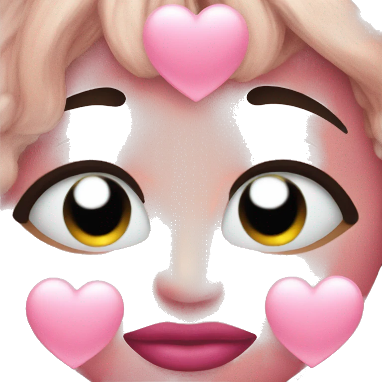 blushing kiss face with pink heart  emoji
