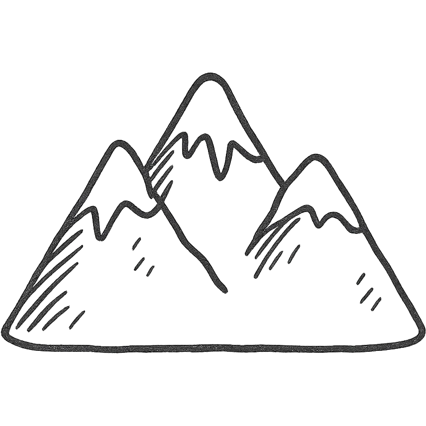 mountain, hand drawn icon style emoji