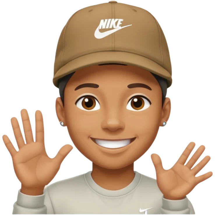 Ragazzo con cappello Nike mulatto che dice di si col police emoji