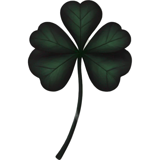 black five leaf clover emoji