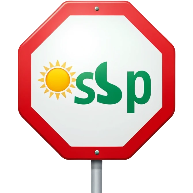 Stop is red the middle is white and the bottom is green and in the middle there’s a small yellow sun emoji