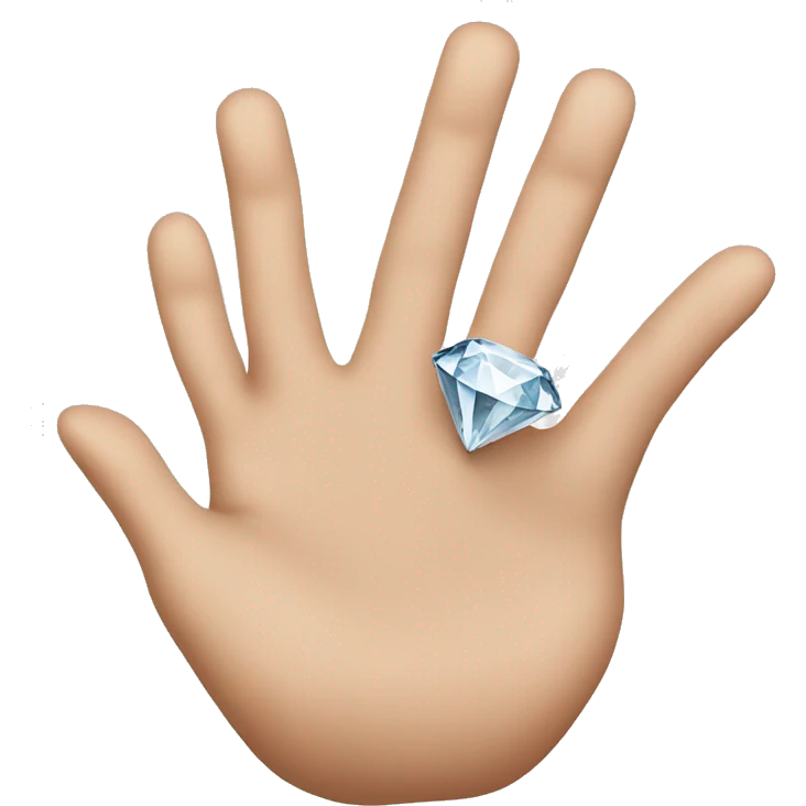 A hand with a diamond ring  emoji