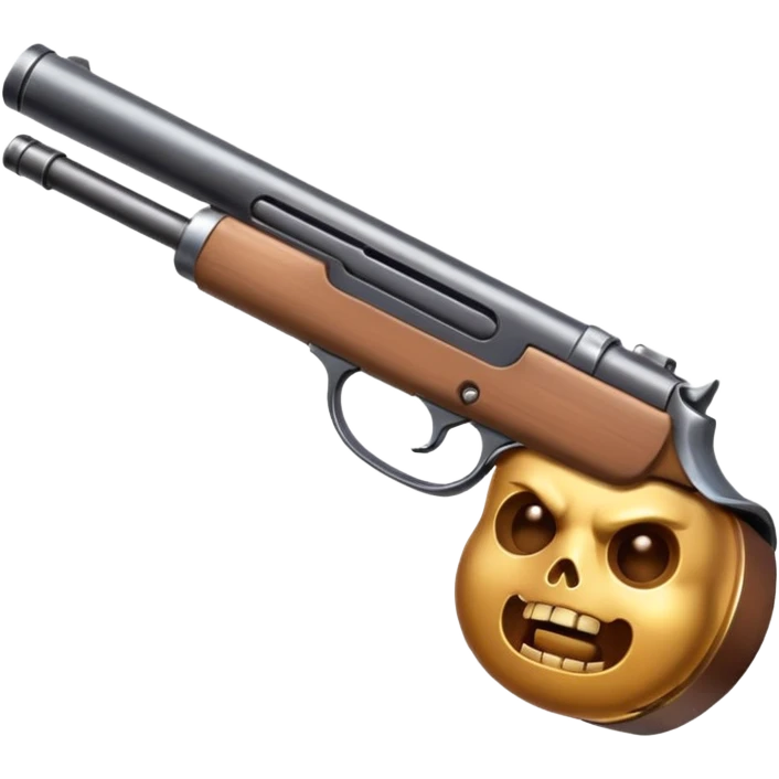Create an emoji that’s sucking on the barrel of a shotgun emoji