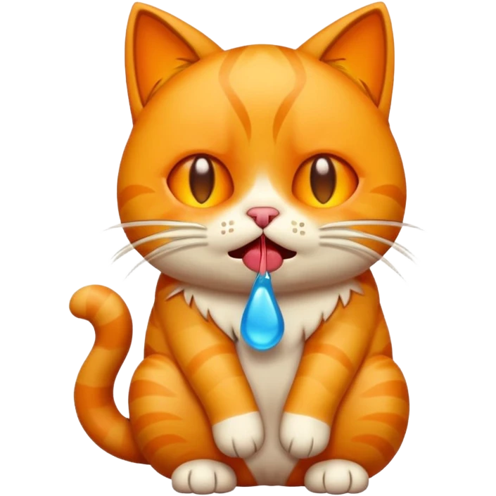 Emoji cat full body hurt and crying orange emoji