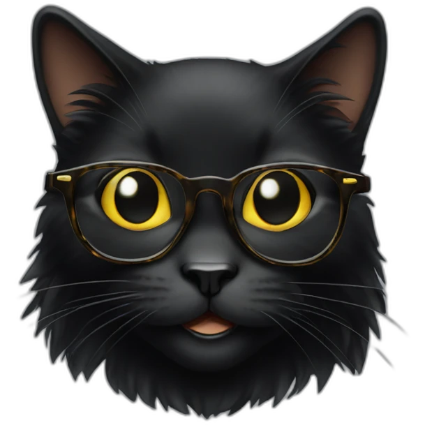 smilling-black-cat-with-glasses emoji