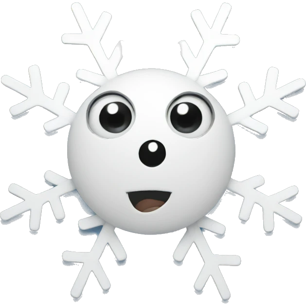Emoji with snowflake eyes emoji