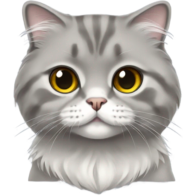 scottish fold cat gray long-haired  emoji