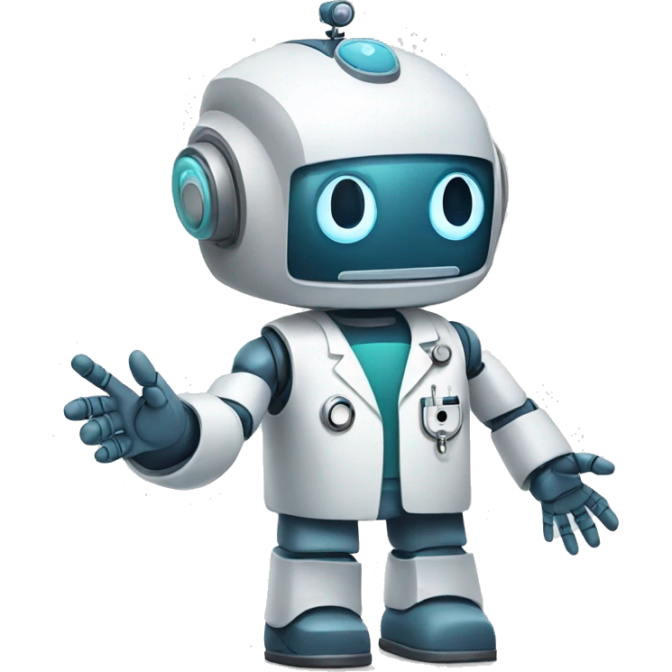 Robot-doctor shaking hands emoji