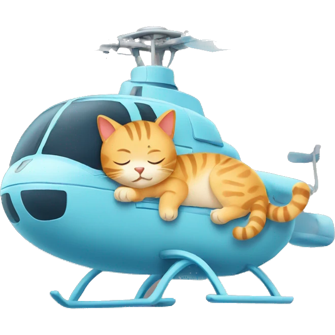 Cat sleeping on helicopter  emoji
