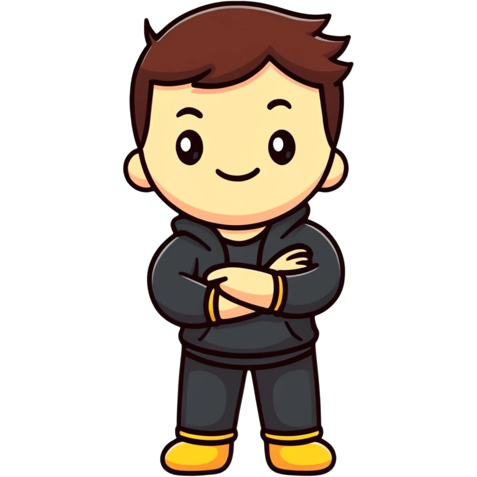 cute character crossing arms making X gesture emoji