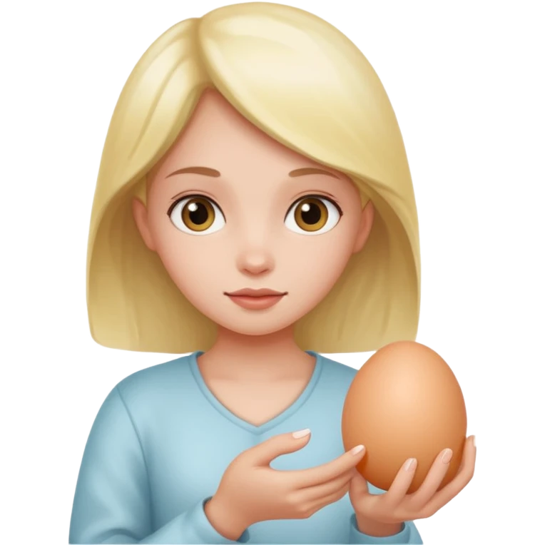 Girl with egg emoji