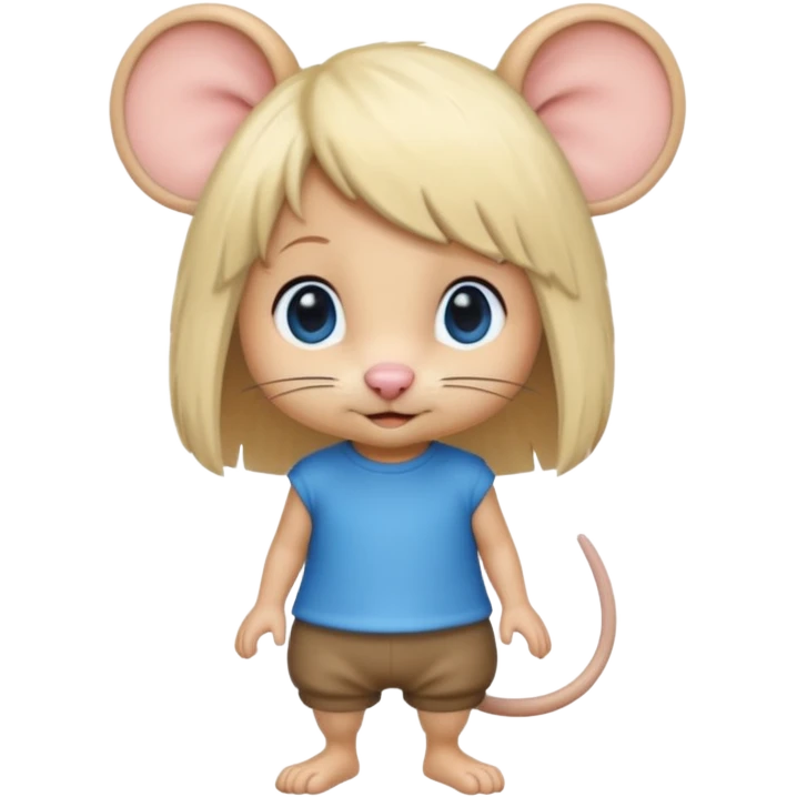 Rat with a blonde wig and blue eyes emoji