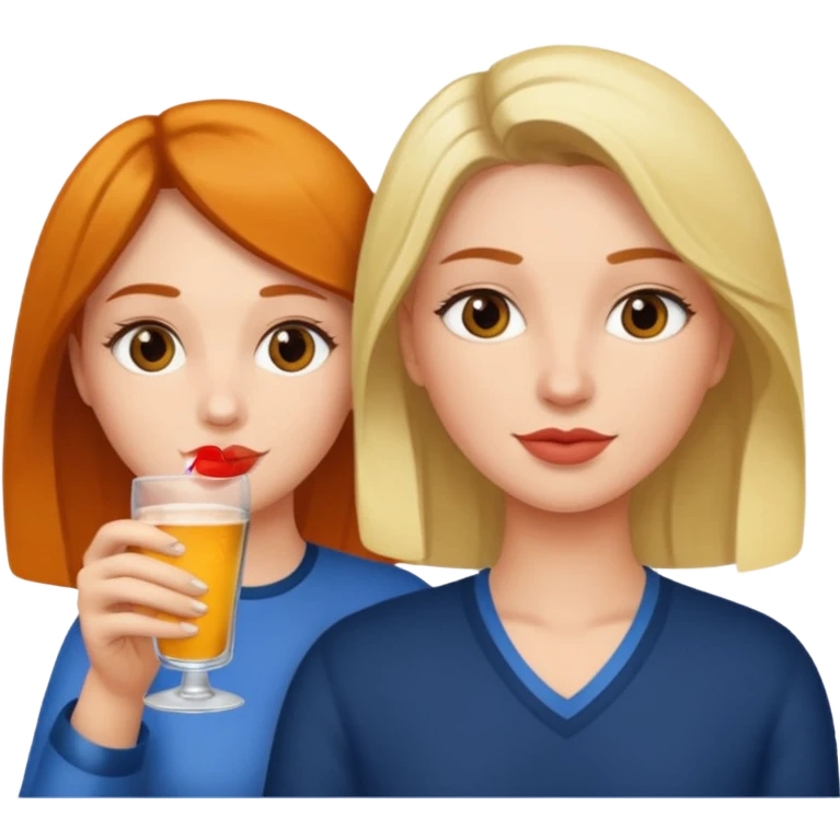 Девушка пьет с парнем emoji