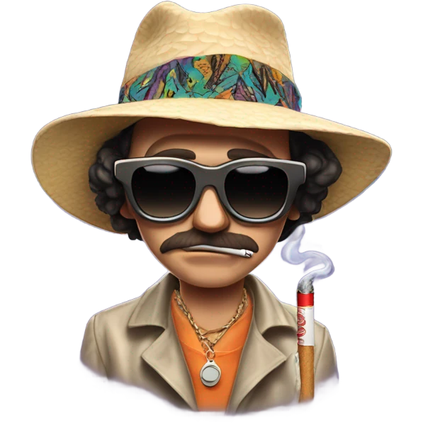 Fear and Loathing in Las Vegas, smoking, cigarette holder, psychedelic, bats emoji