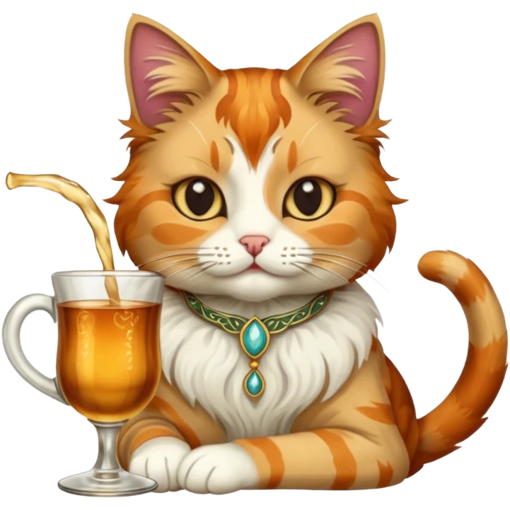 cat drinking mucha emoji