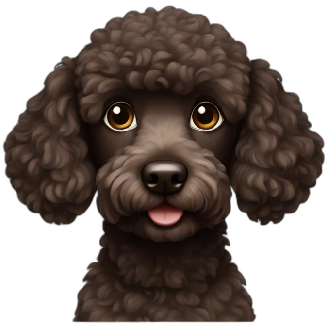 Dark brown poodle emoji