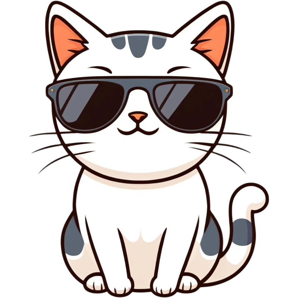 Cat with sunglasses emoji