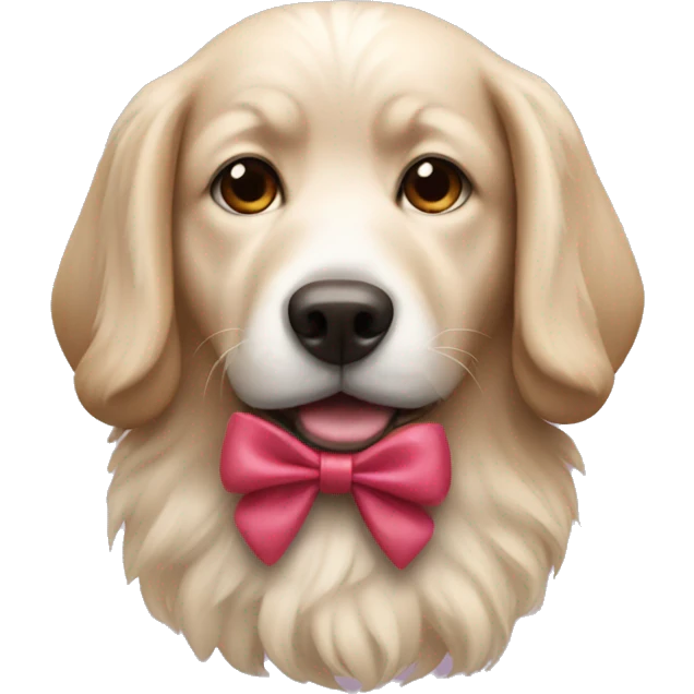A dog with a bow emoji