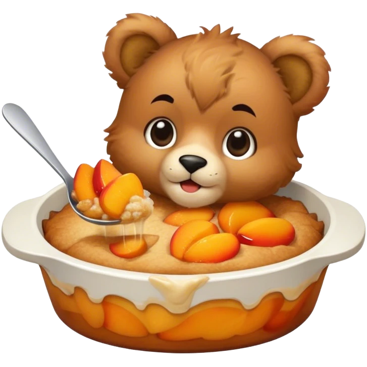 cub eating peach cobbler  emoji