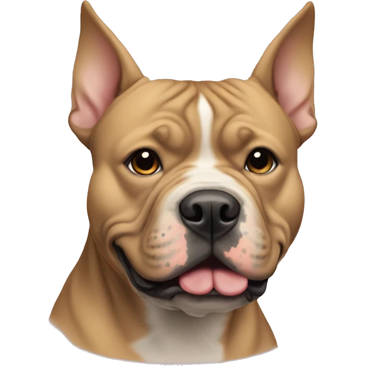 Tan American bully with pointy ears emoji