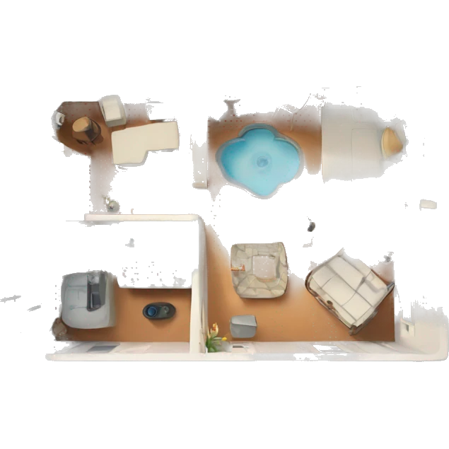 a drone top down shot of an airbnb appartement emoji