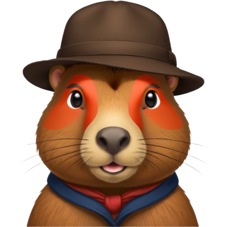 Realistisk Capybara med hat emoji