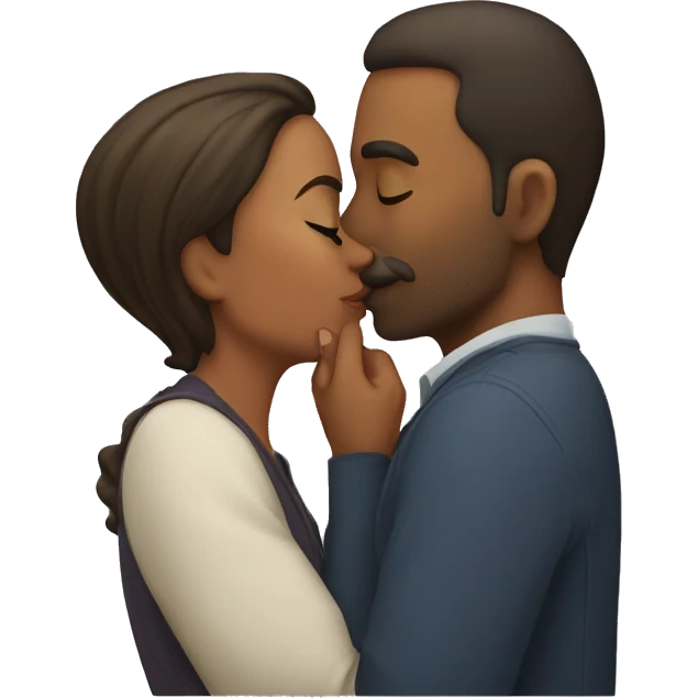 a man kissing a woman emoji