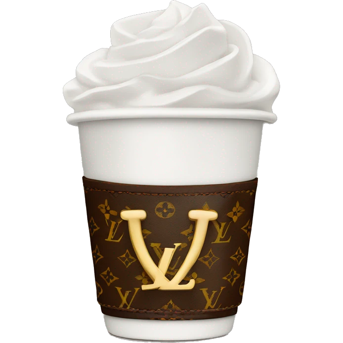 Startbucks cup with Louis Vuitton logo emoji