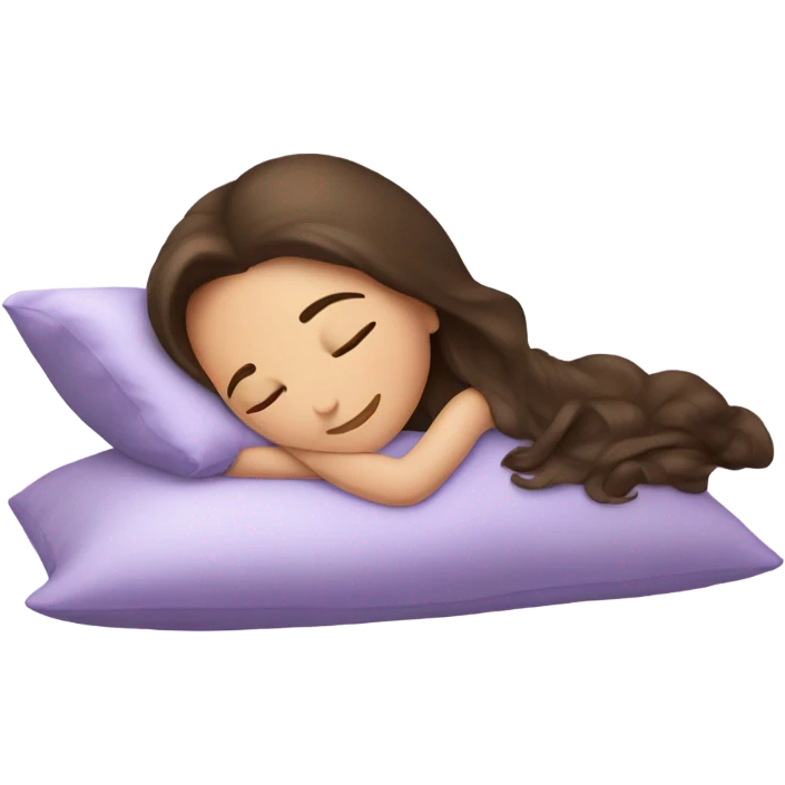 sleeping beauty brunette white girl with a silk pillow emoji